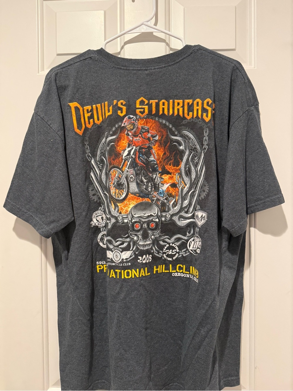 Devil's Staircase Graphic Motorcycle Tee - Black